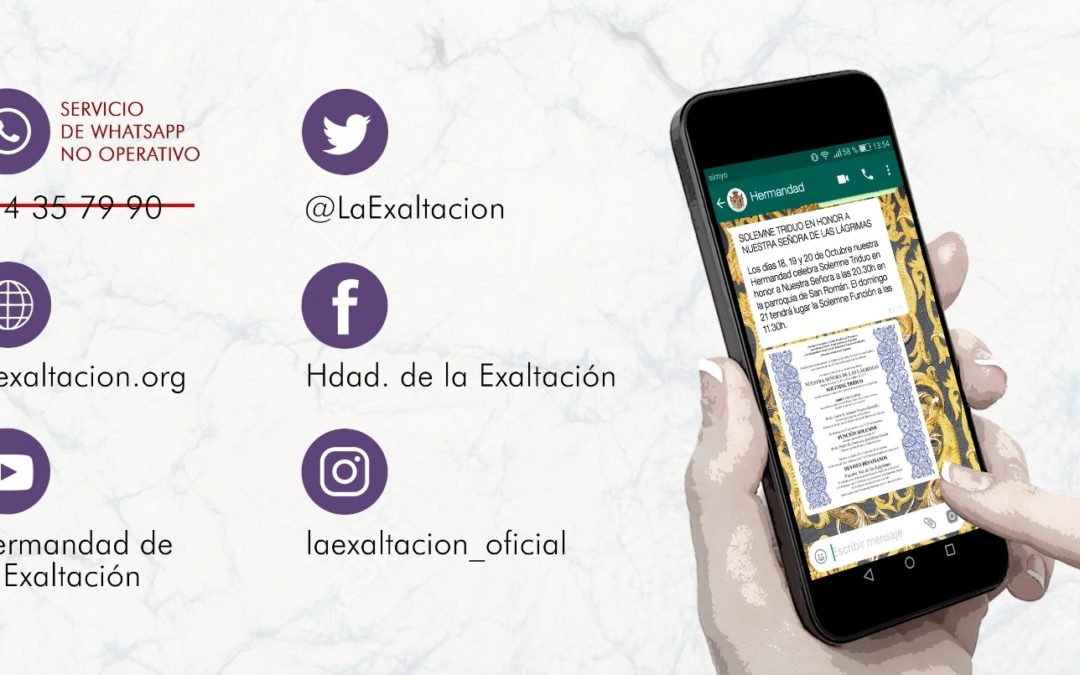 Inoperativo el servicio de WhatsApp de la Hermandad