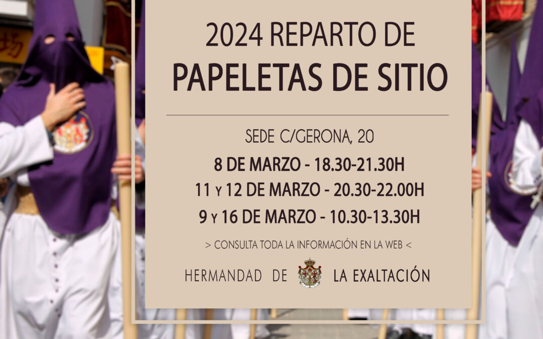 Reparto de papeletas para la Estación de Penitencia 2024